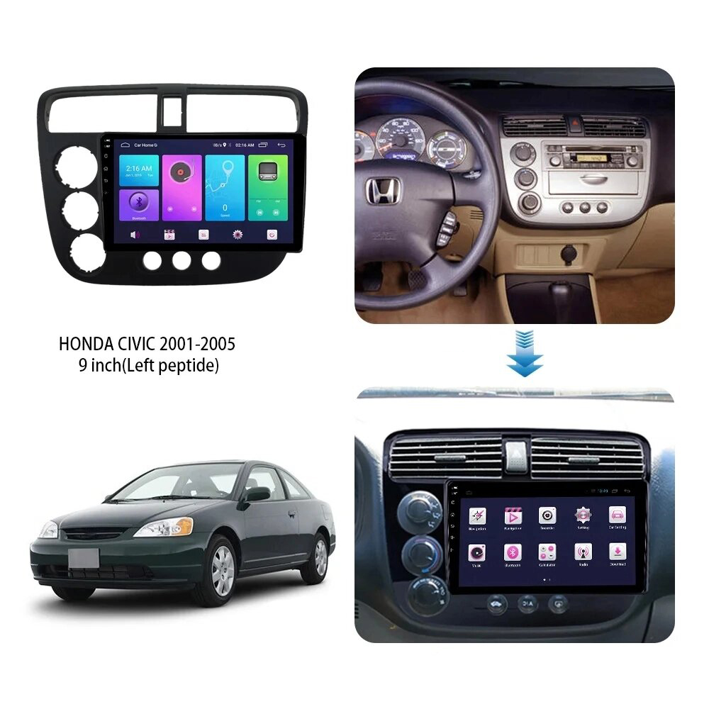 Переходная рамка для автомобиля Honda Civic Rebon (2001-2005)